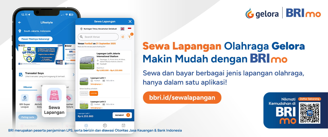 Sewa Lapangan Olahraga Gelora di BRImo Lifestyle